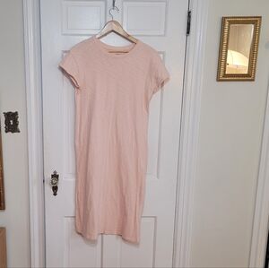 Universal Thread Pink Sheath Short Slevve Midi Dress Crew Neck, Size XS